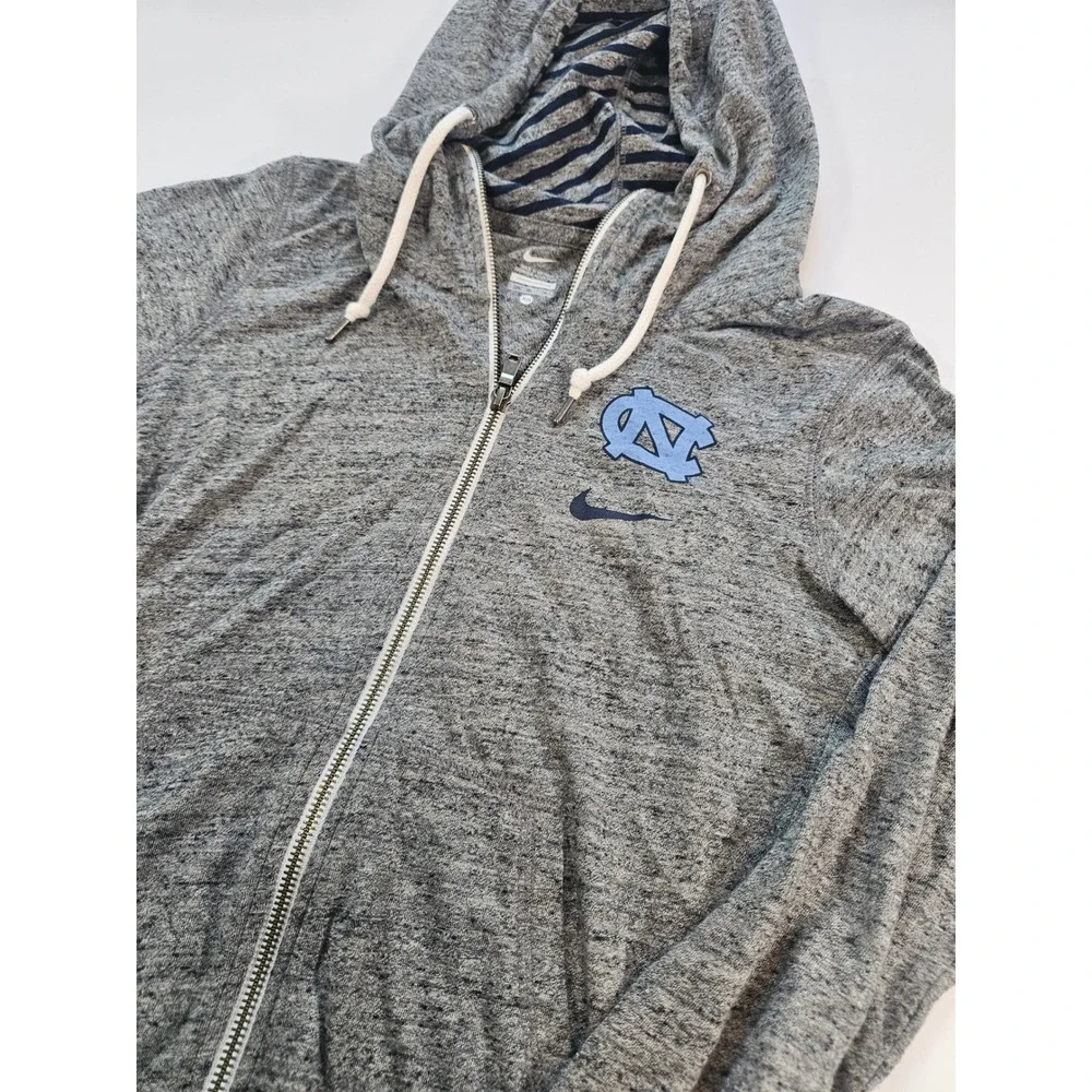 Nike Full Zip Hoodie Women XS Gray UNC Tar Heels NCAA Sweatshirt